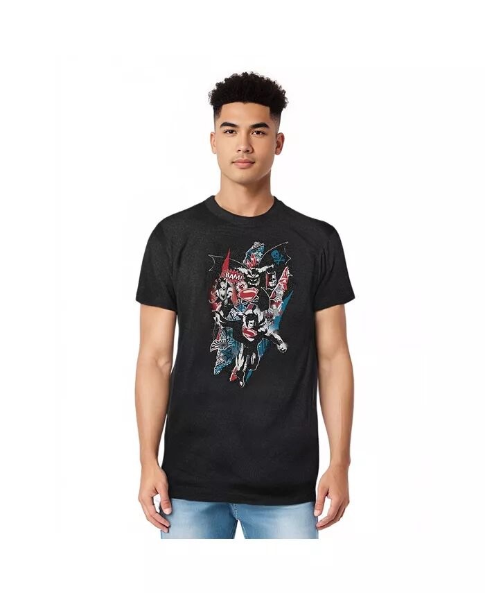 

Мужская футболка Ripped Trio 2 Adult Heather Batman V Superman, черный
