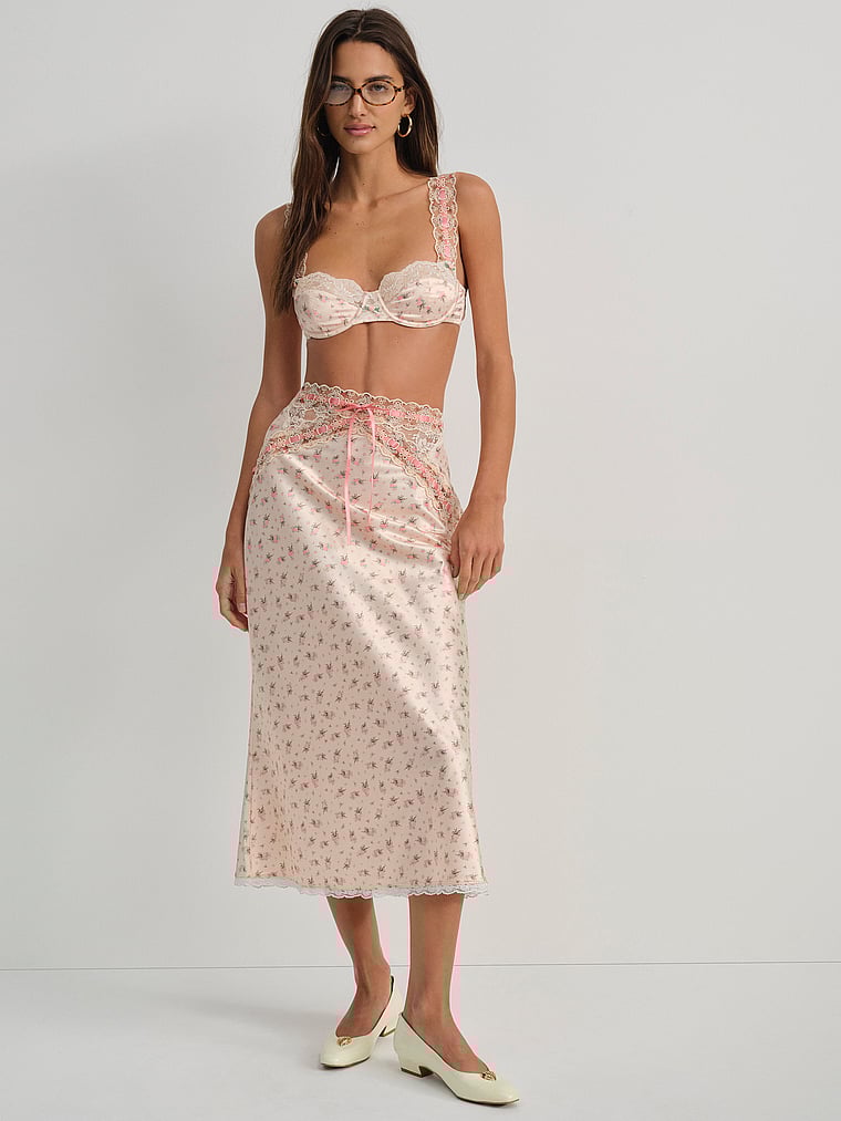 

Юбка миди персиково-кремового цвета For Love & Lemons, цвет peach