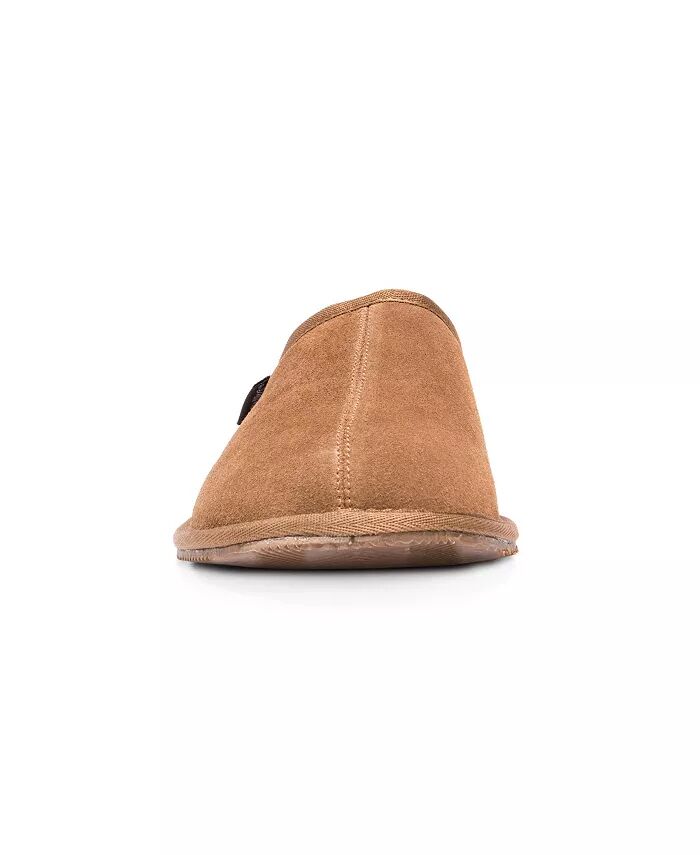 Мужские туфли Dave Printed Berber Suede Scuff, шоколадный, 11 MUK LUKS, коричневый/бежевый — фото 2