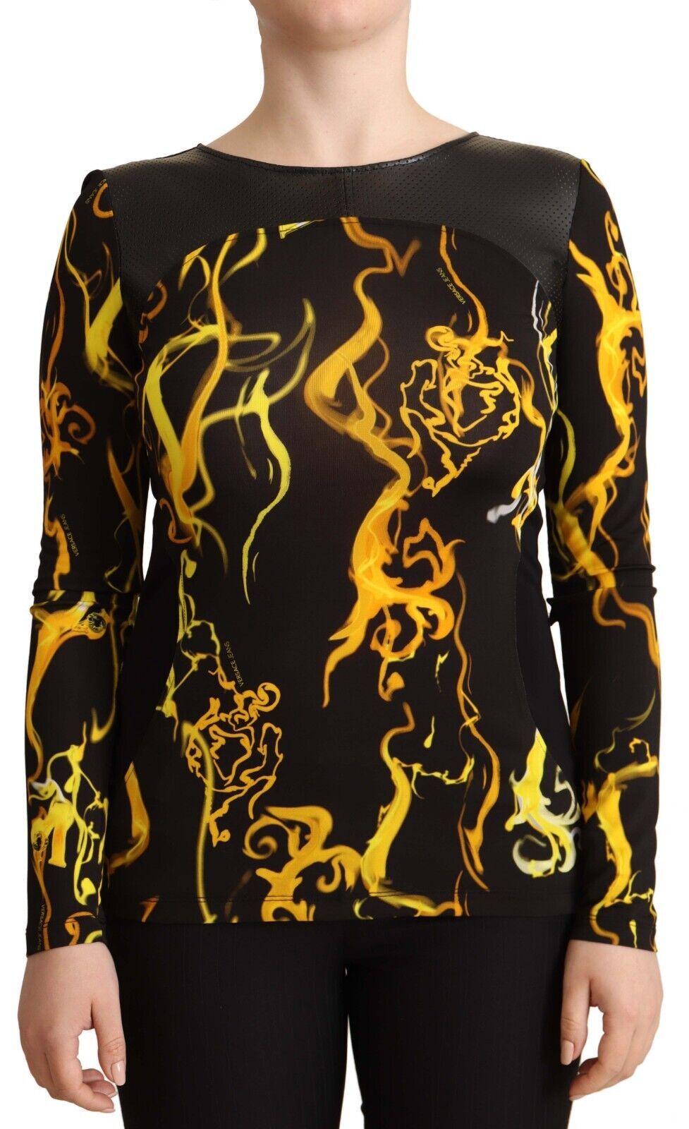 

Элегантная черная блузка с длинным рукавом Versace Jeans