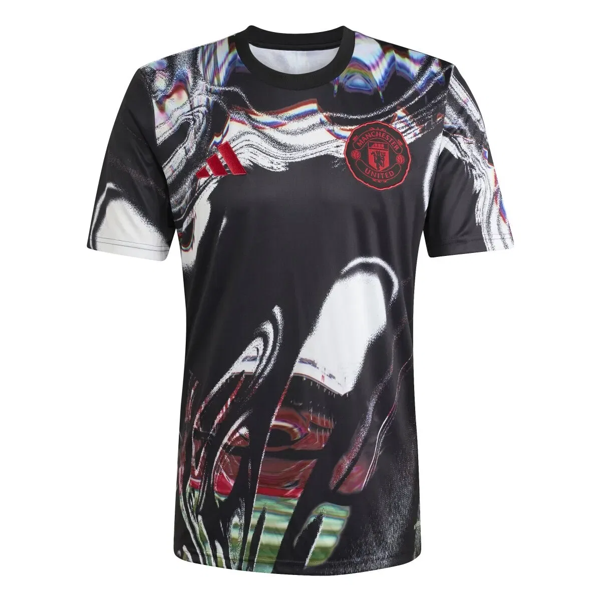 Мужская футболка тренировочная Manchester United FC 2025-2026 Pre Match adidas, Красный / Белый — фото 2