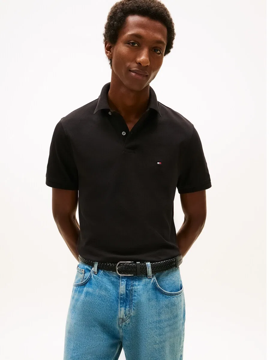 Рубашка TOMMY HILFIGER 'CORE 1985 REGULAR POLO' черного цвета — фото 2