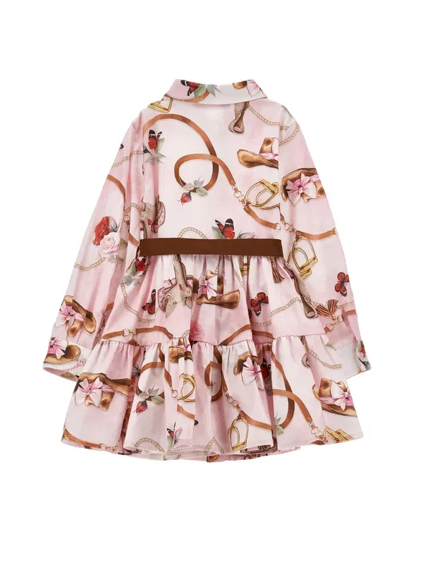 Платье-рубашка с принтом Shirt dress Monnalisa, lotus — фото 4