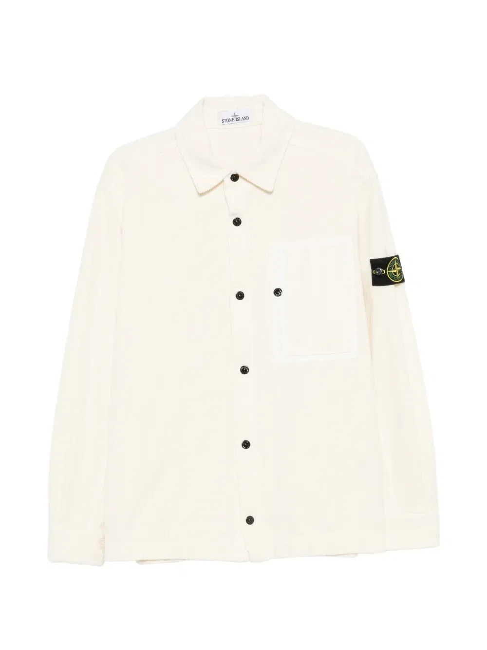 Рубашка из вельвета с нагрудным карманом Stone Island, белый