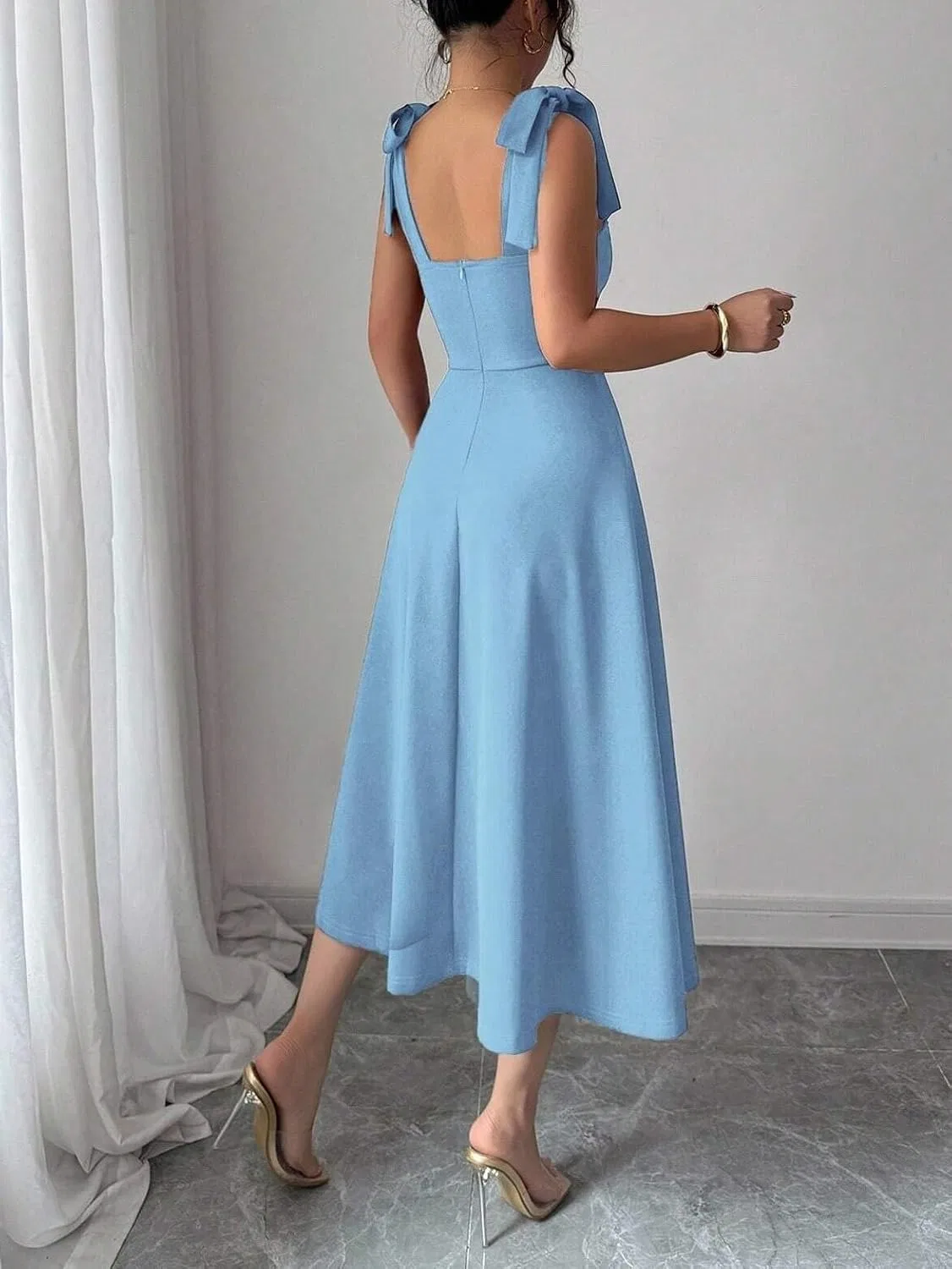 Женское A-силуэта платье-комбинация Sleeveless, Baby Blue — фото 2