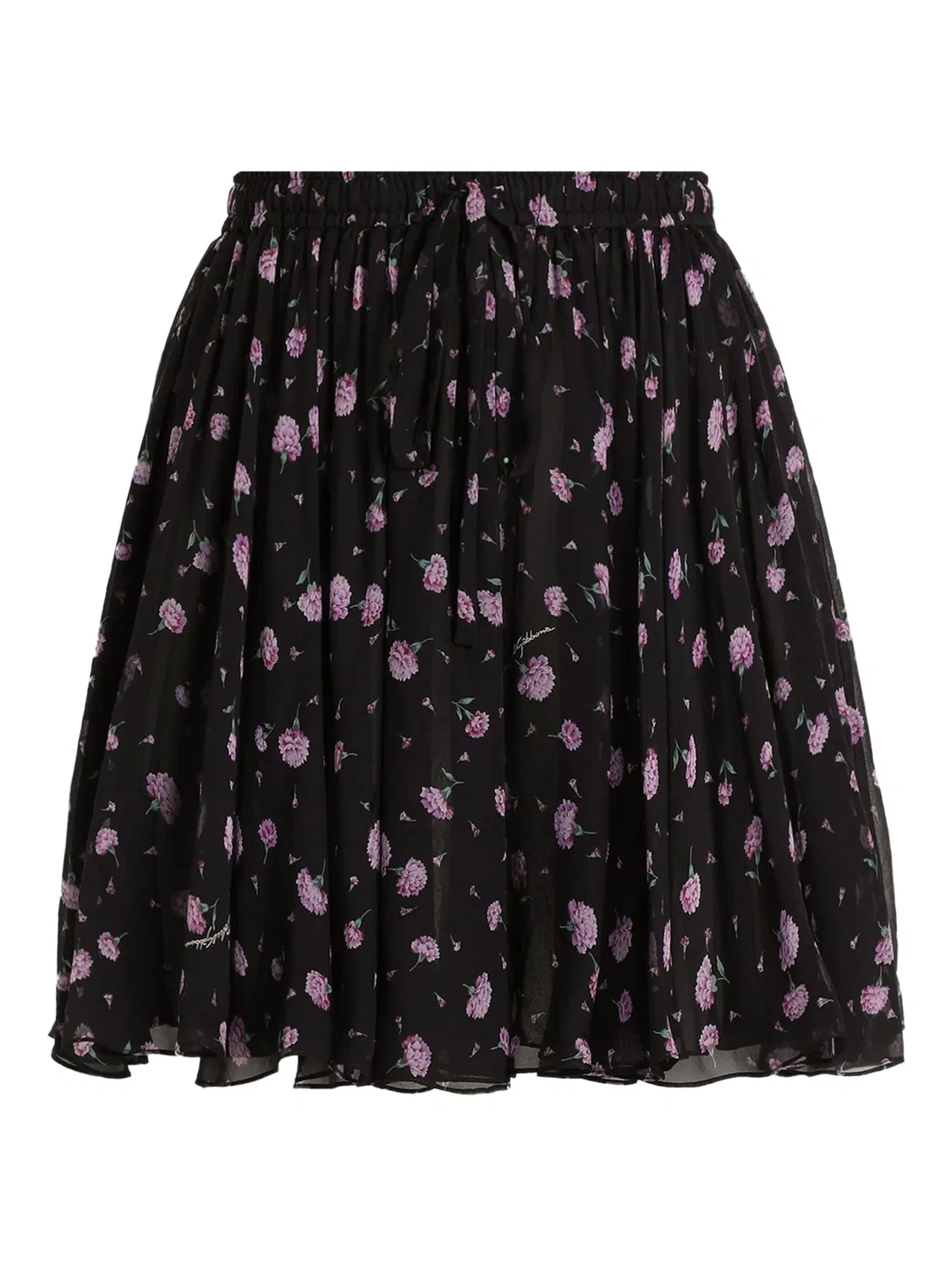 Мини-юбка из шелка, черная Dolce & Gabbana, черный