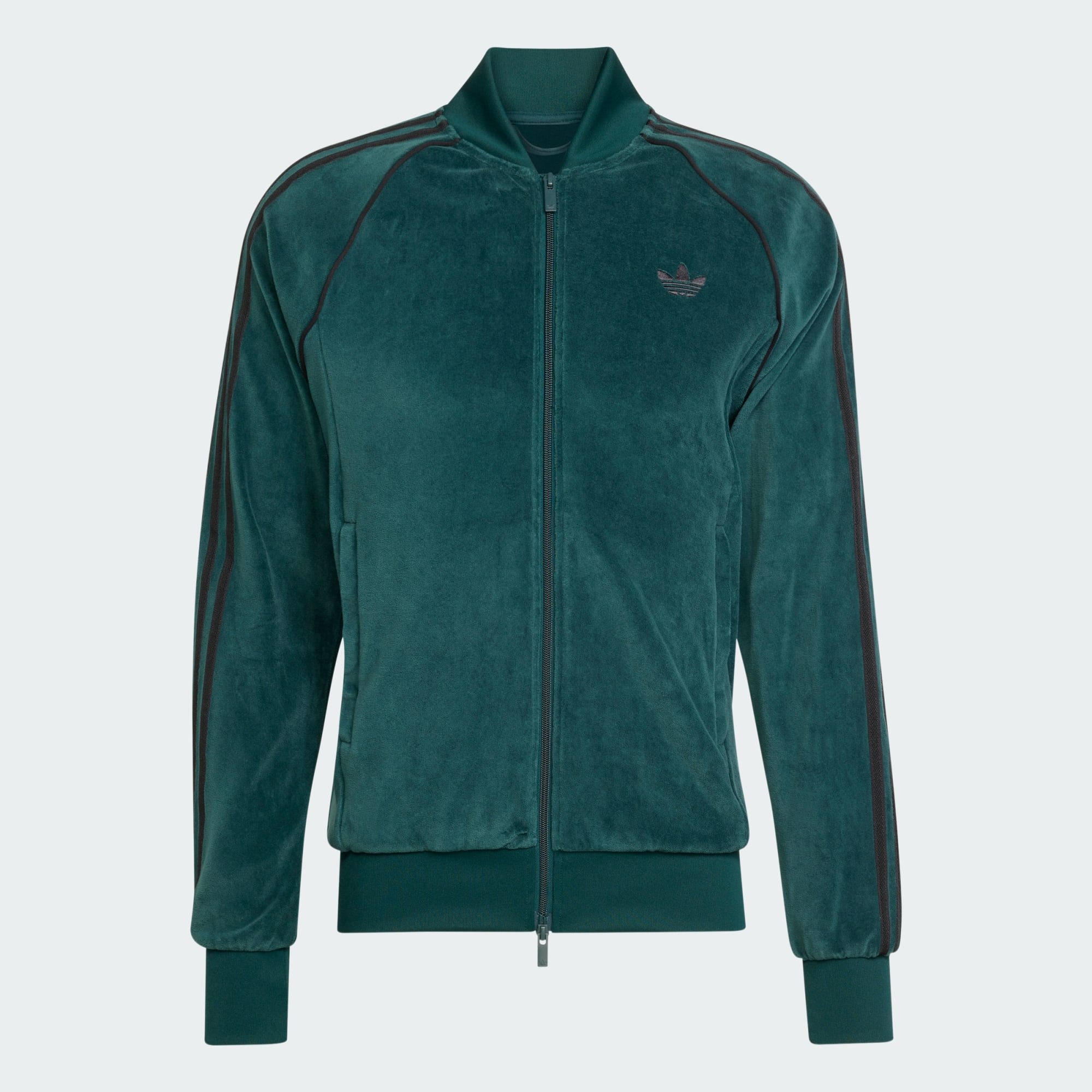 

Куртка спортивная Adidas Originals SST Adicolor Velour, темно-зеленый