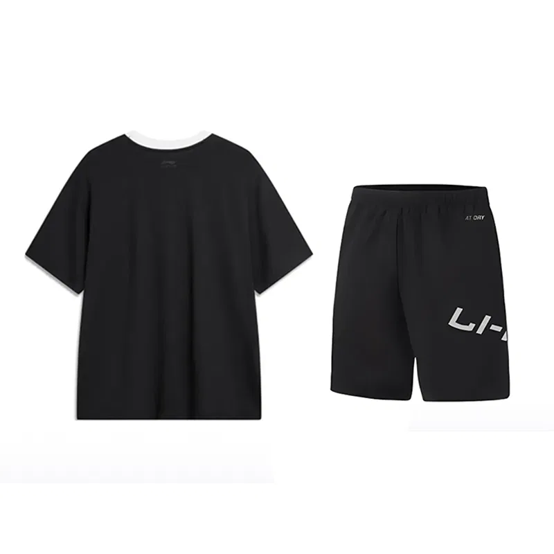 Детский спортивный комплект из футболки и шорт с коротким рукавом Li-Ning, Black — фото 3