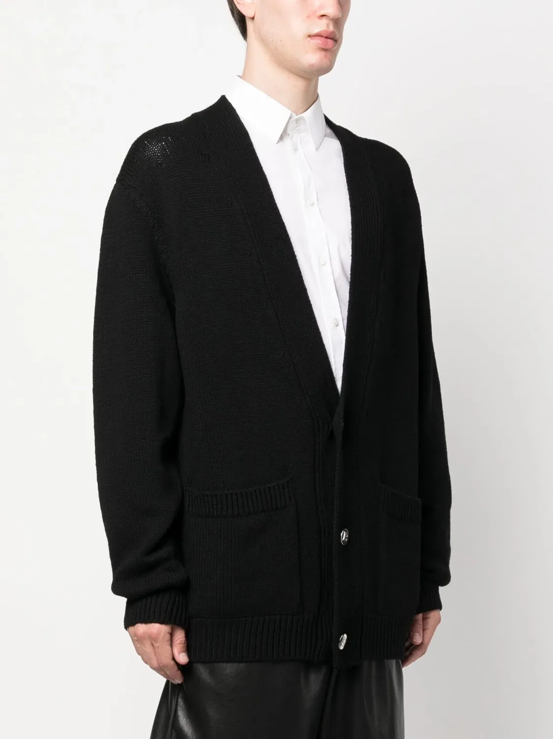 Кардиган с интарсией логотипа Balmain, черный — фото 2