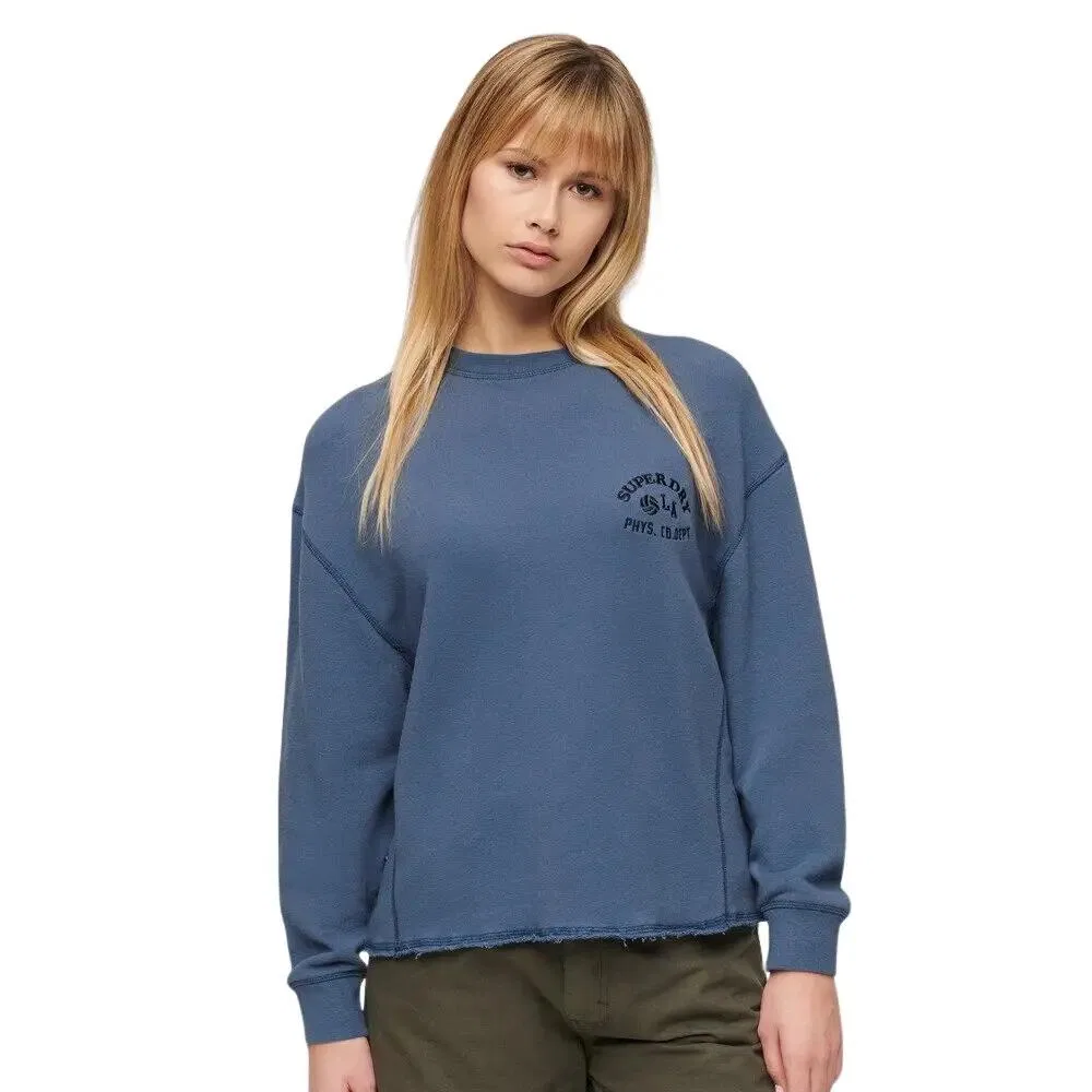 Женский свитшот с круглым вырезом Athletic Essentials Superdry, Blau — фото 3