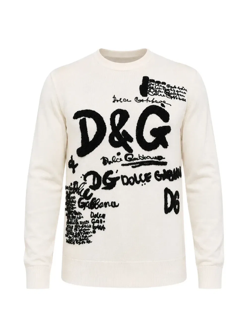 Свитер с вышитым логотипом DOLCE & GABBANA, бежевый