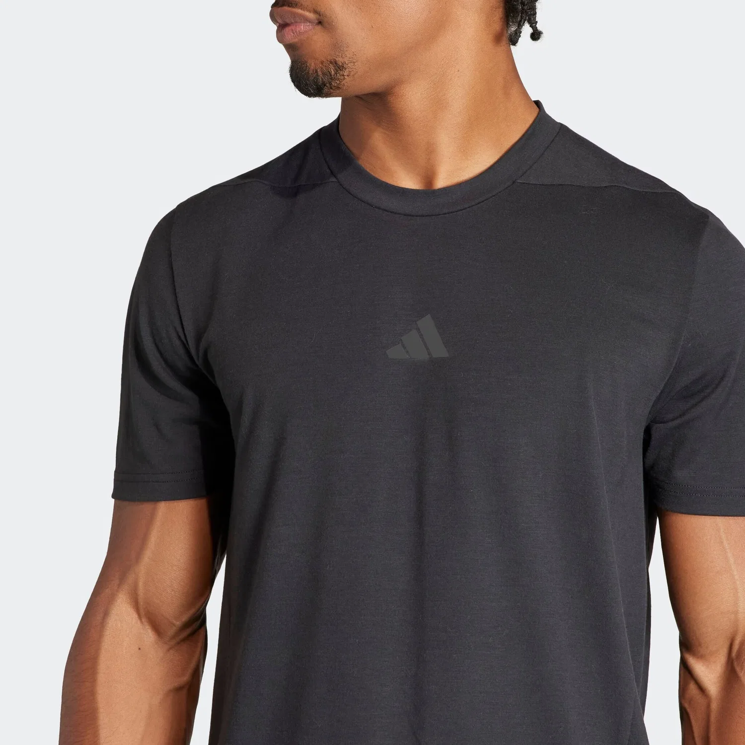 Мужская футболка с круглым вырезом AEROREADY Adidas Performance, Black — фото 3