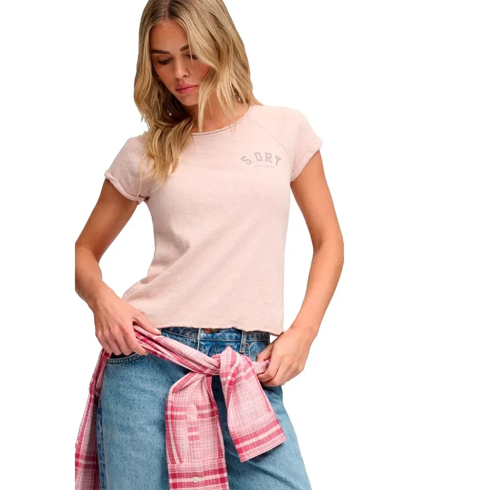 Женская футболка с коротким рукавом с графическим принтом Superdry, Beige — фото 3