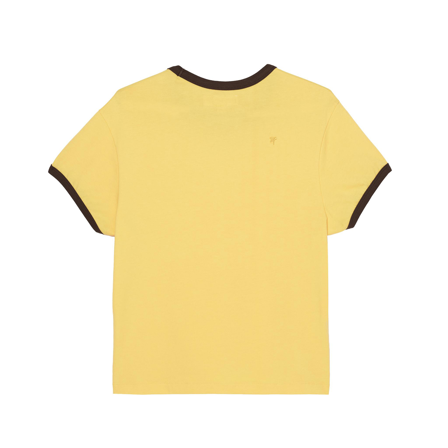 Футболка Zara Benito Antonio Collection Slim Cropped Rib Contrast, желтый — фото 4