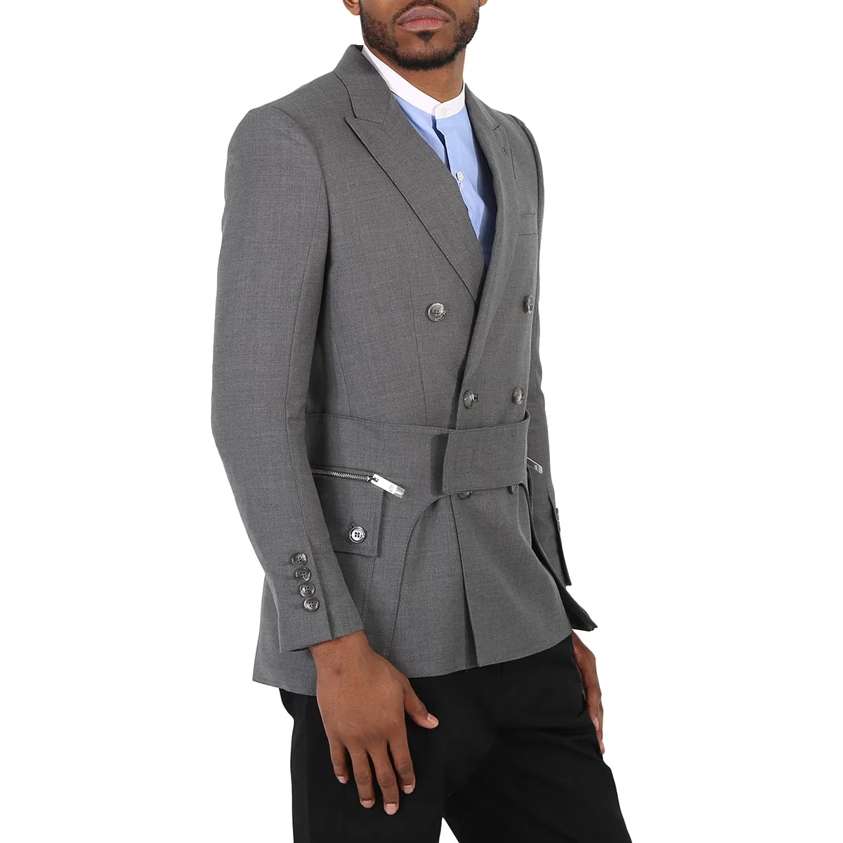 Пиджак приталенный шерстяной English Fit с поясом-карго Burberry, Charcoal Grey — фото 2