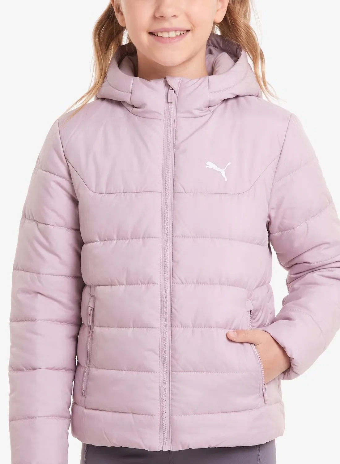 Худи-куртка утепленная с капюшоном Youth Essential Puma, розовый — фото 3
