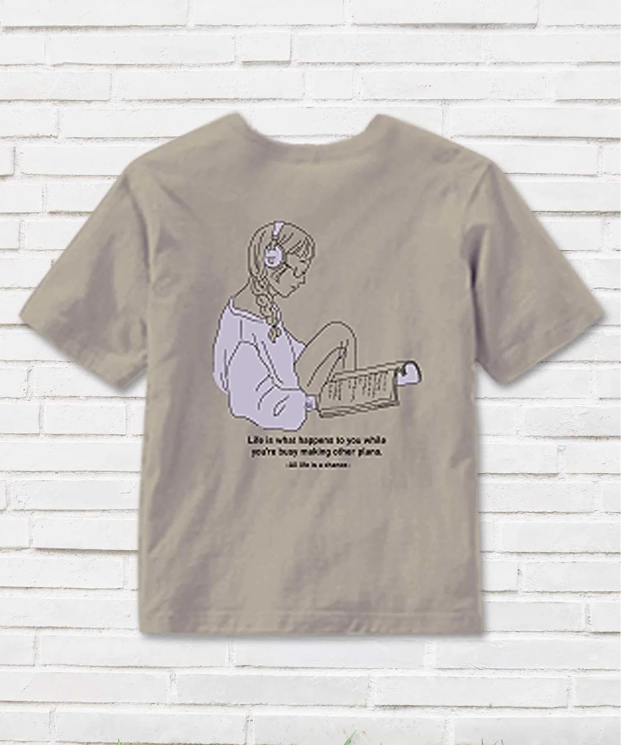 Детская футболка с принтом с коротким рукавом SHISKY, Beige