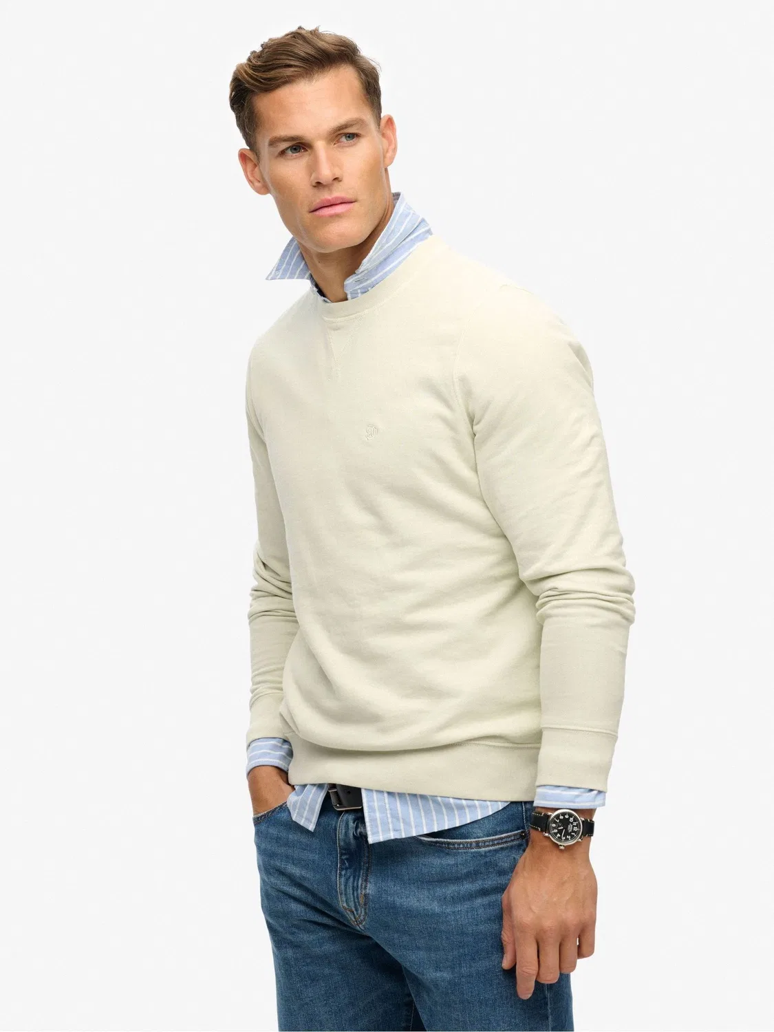 Свитшот Classic Essential Superdry, кремовый — фото 3