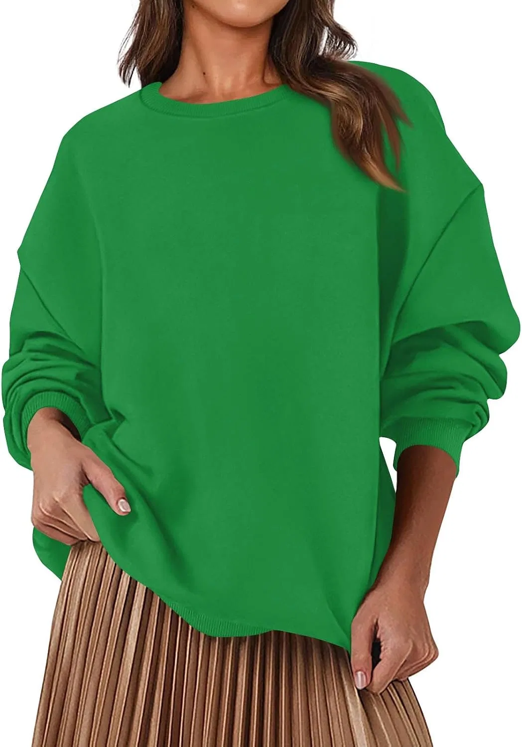 Женский свитшот с начёсом, модель Fleece Lined Crewneck, зелёный
