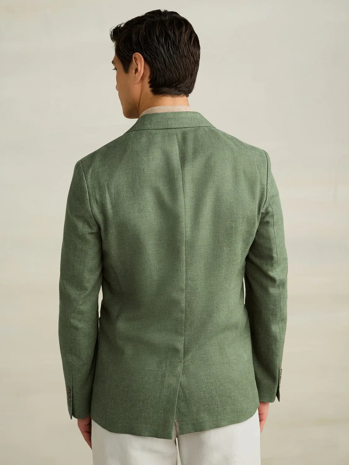 Блейзер из льняной смеси, Slim Fit Next, зеленый — фото 4