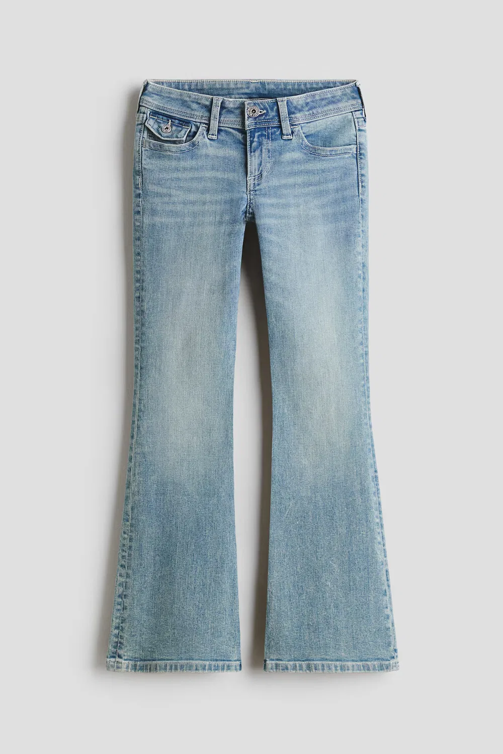 Джинсы-Клеш с вышивкой H&M, Helles Denimblau