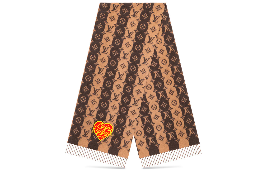 

Шарф вязаный Louis Vuitton x Nigo, коричневый