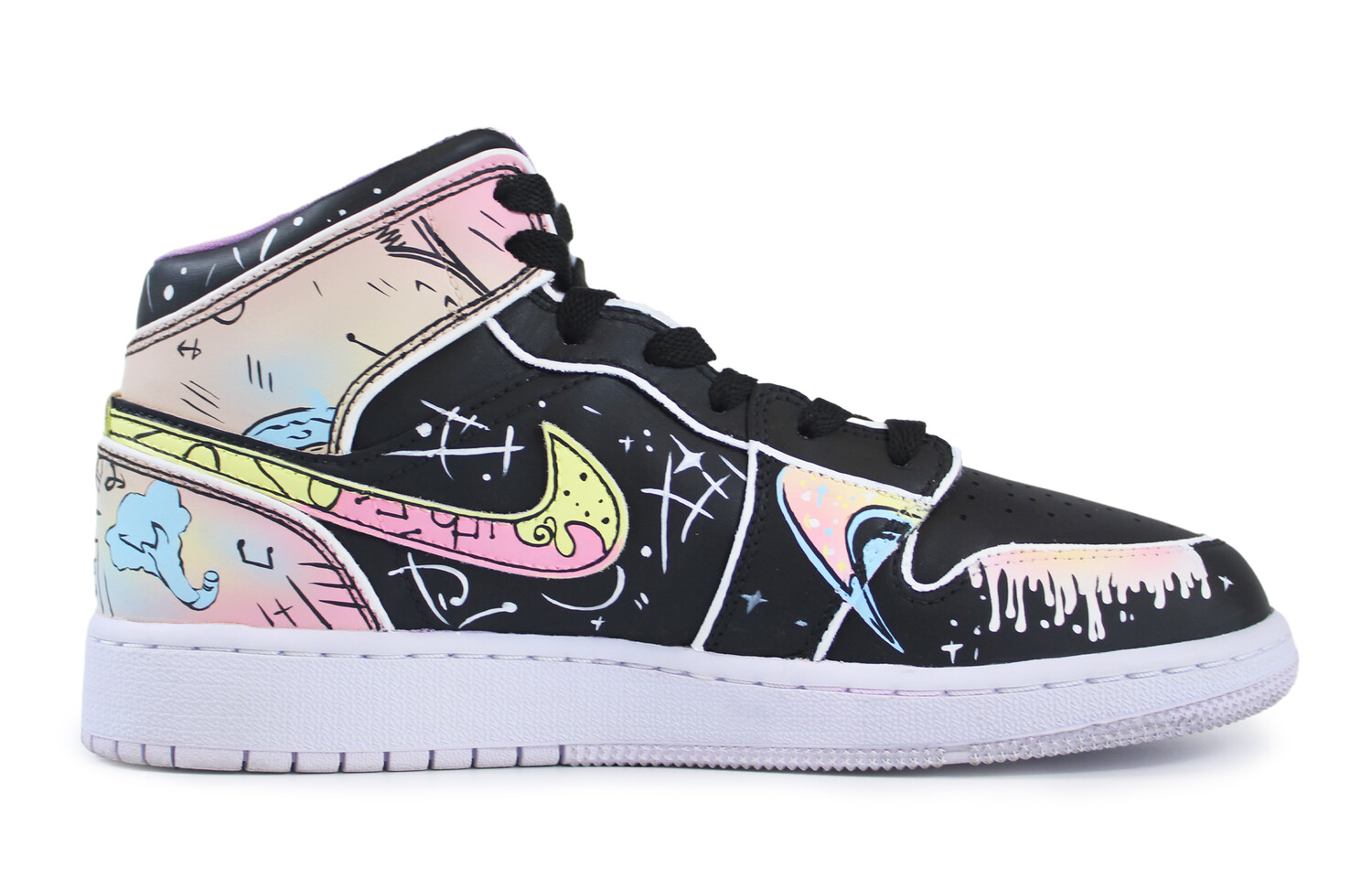 

Кроссовки Air Jordan 1 Vintage Basketball Shoes Women's High-top Yellow, черный