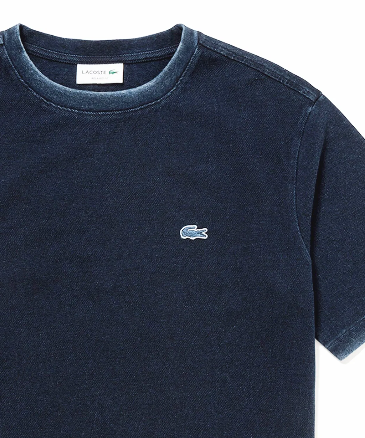 Мужская футболка оверсайз с эффектом потертости LACOSTE, Dark Indigo Blue