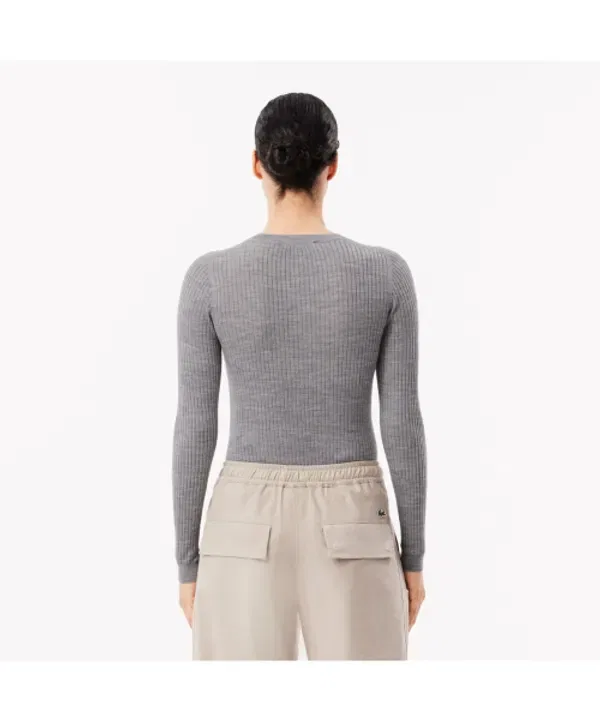 Свитер Lacoste af2576-54n женский slim fit с воротником-хомутом, темно-синий — фото 3
