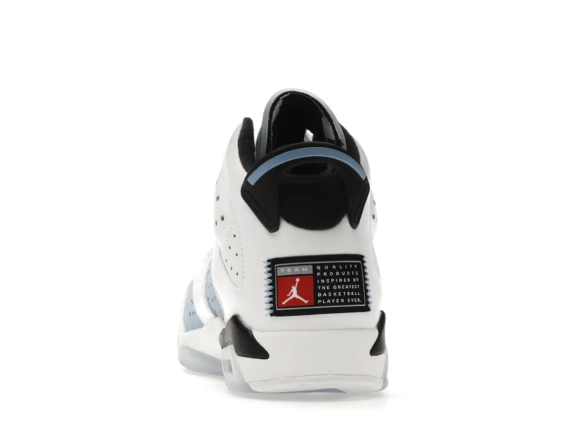 Детские кроссовки с верхом из нубука и кожи Jordan 6 Retro UNC White GS Jordan, University Blue/White/College Navy/Black — фото 4