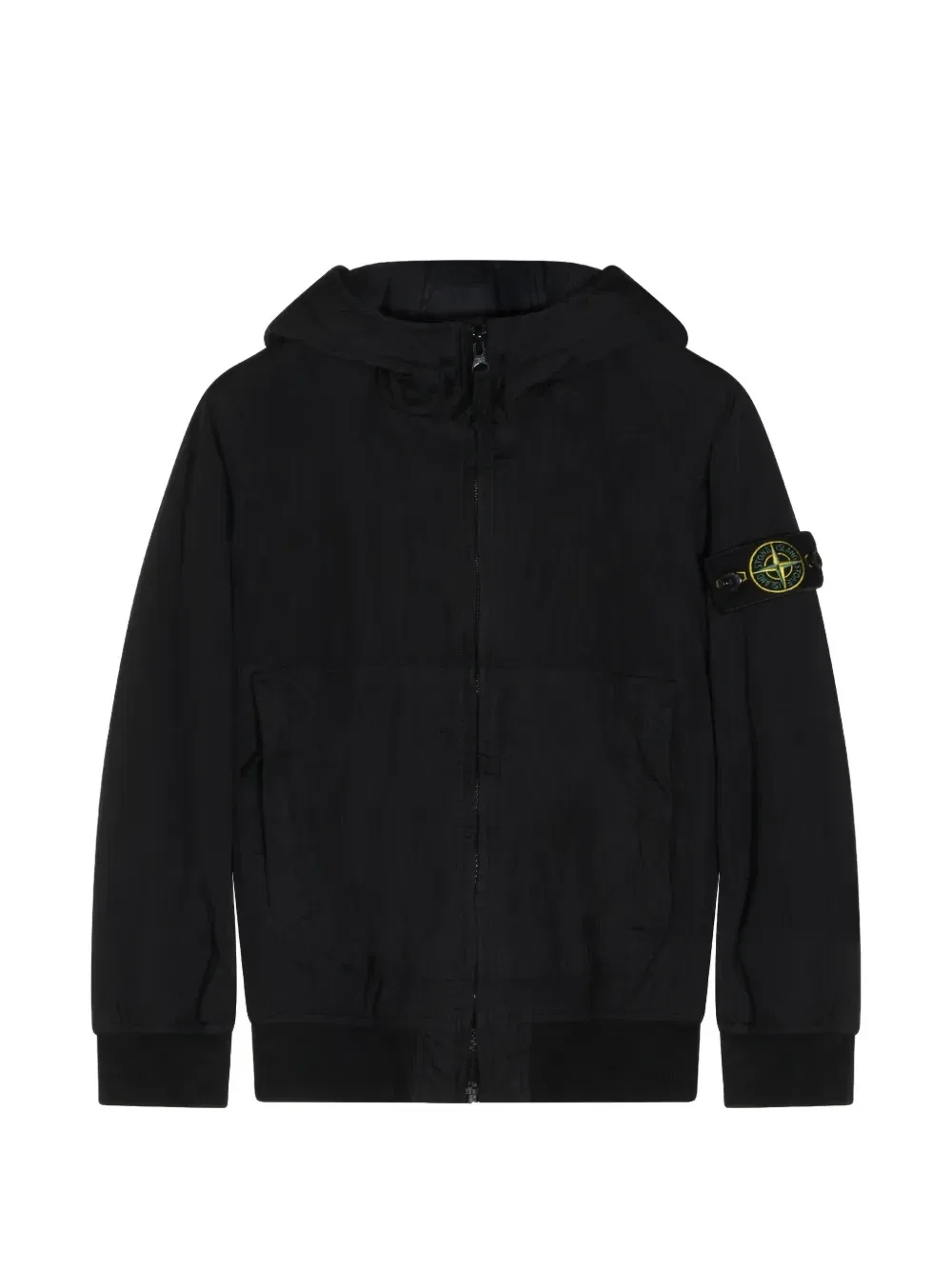 Куртка с капюшоном, украшенная компасом Stone Island Junior, черный