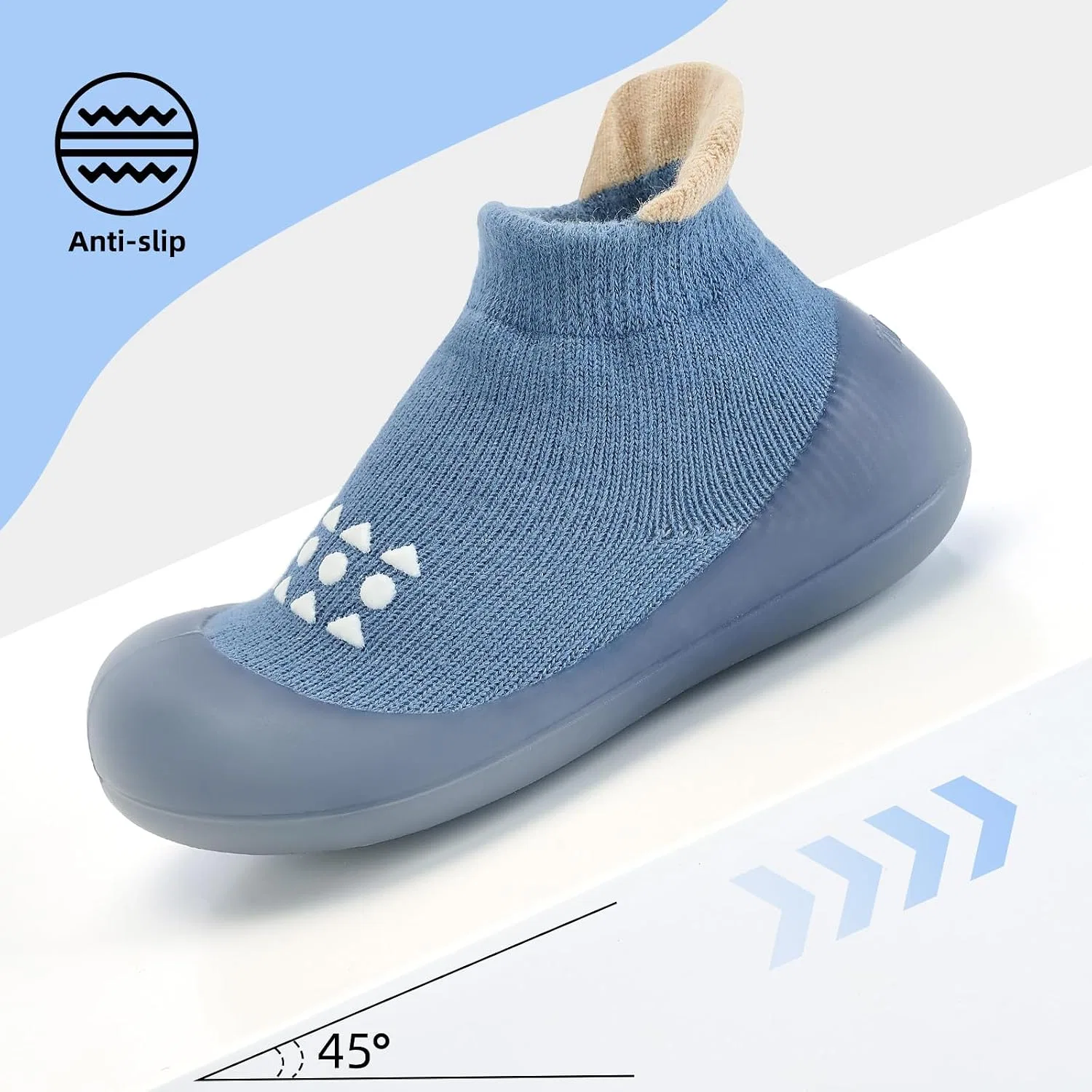 Детские дышащие кроссовки с мягкой резиновой подошвой BACSAC, Blue — фото 4