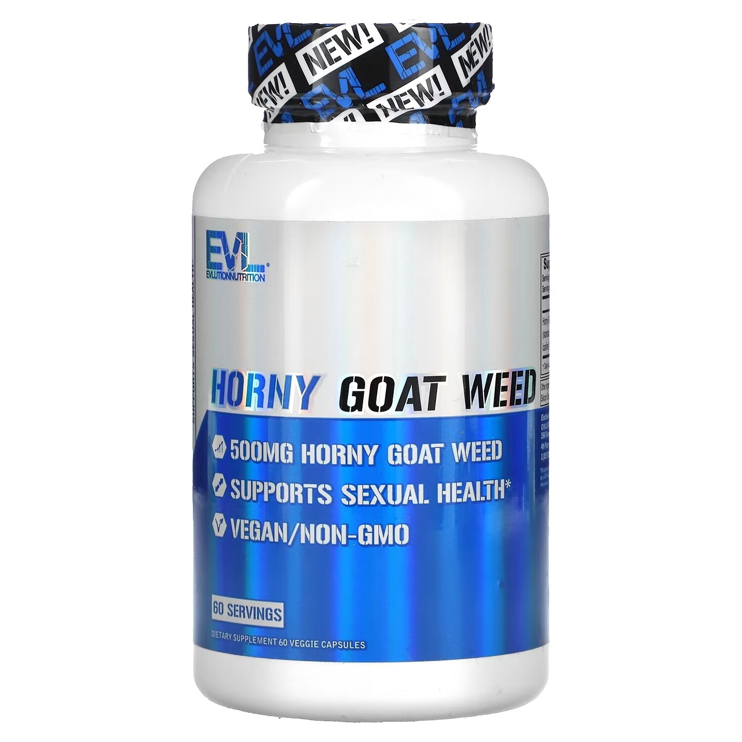 

EVLution Nutrition Horny Goat Weed 500 mg , 60 вегетарианских капсул