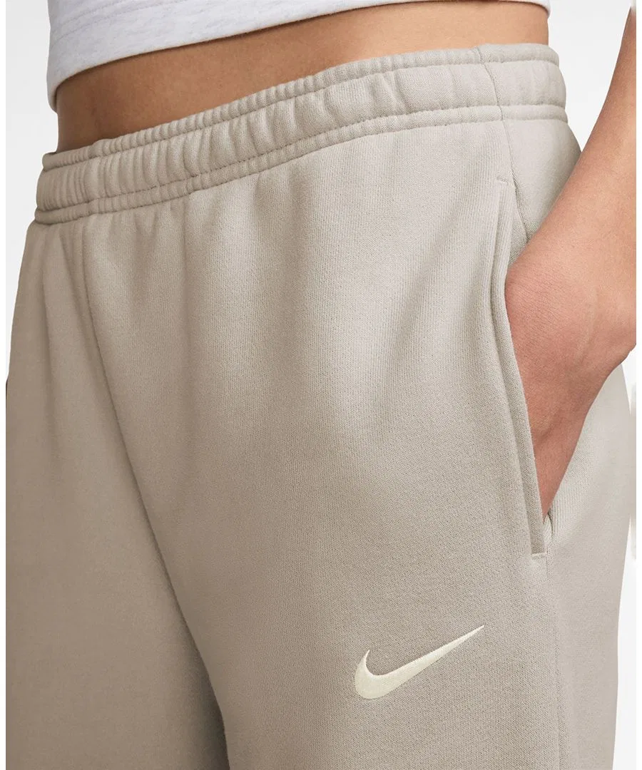 Спортивные брюки из футера с принтом Nike Studio Fleece, Cream II/Sail — фото 2