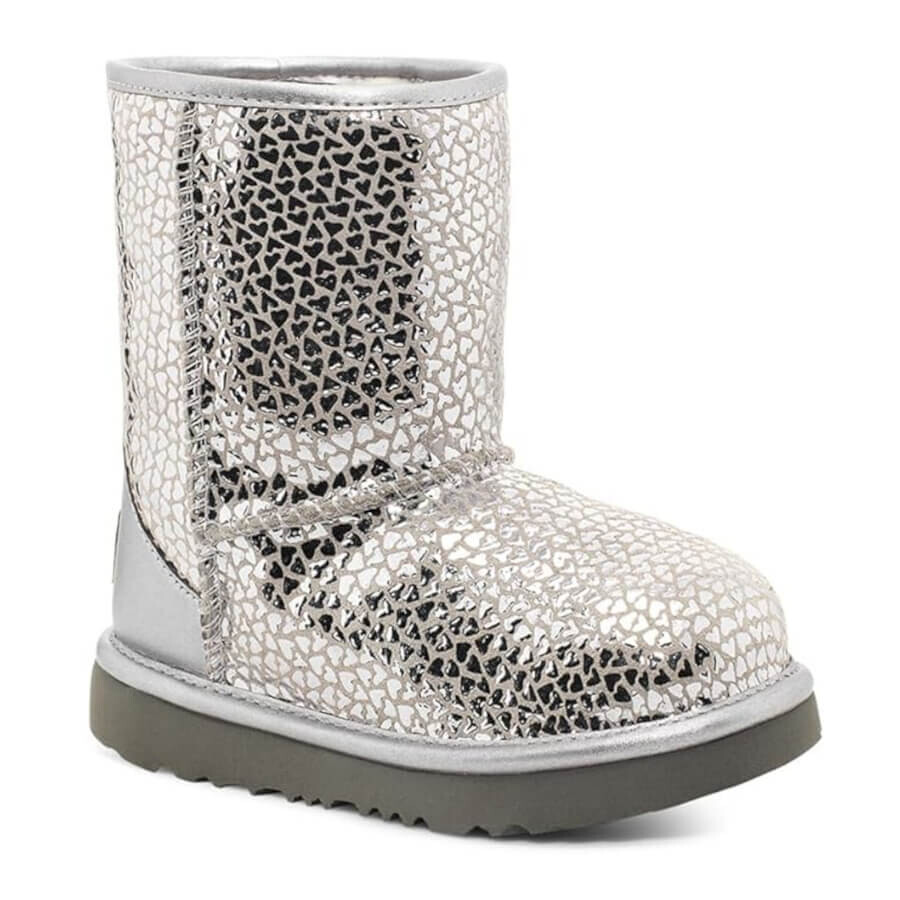 Угги детские UGG Child T Classic Ii Gel Hearts Fashion Unisex, серебряный — фото 2