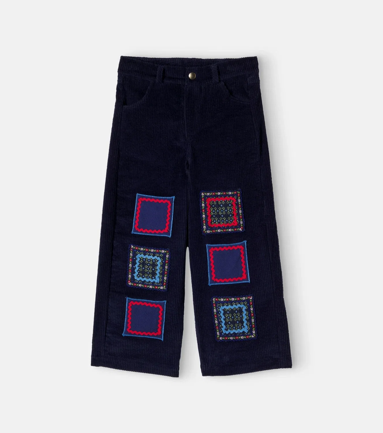 Вельветовые брюки с вышивкой Dylan, Bebe Organic, синий