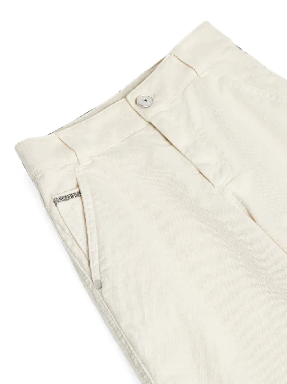Джинсы с декором Monili Brunello Cucinelli Kids, бежевый — фото 3