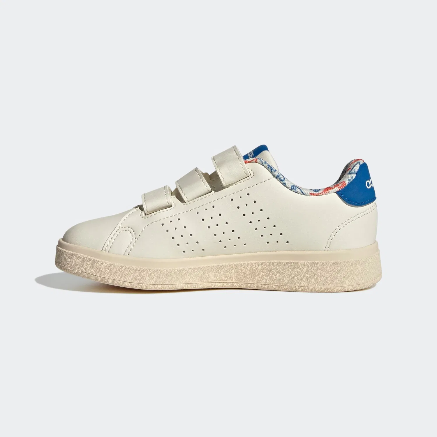 Детские кроссовки с липучкой Adidas Sportswear, Off White / Bright Royal / Semi Lucid Red — фото 2
