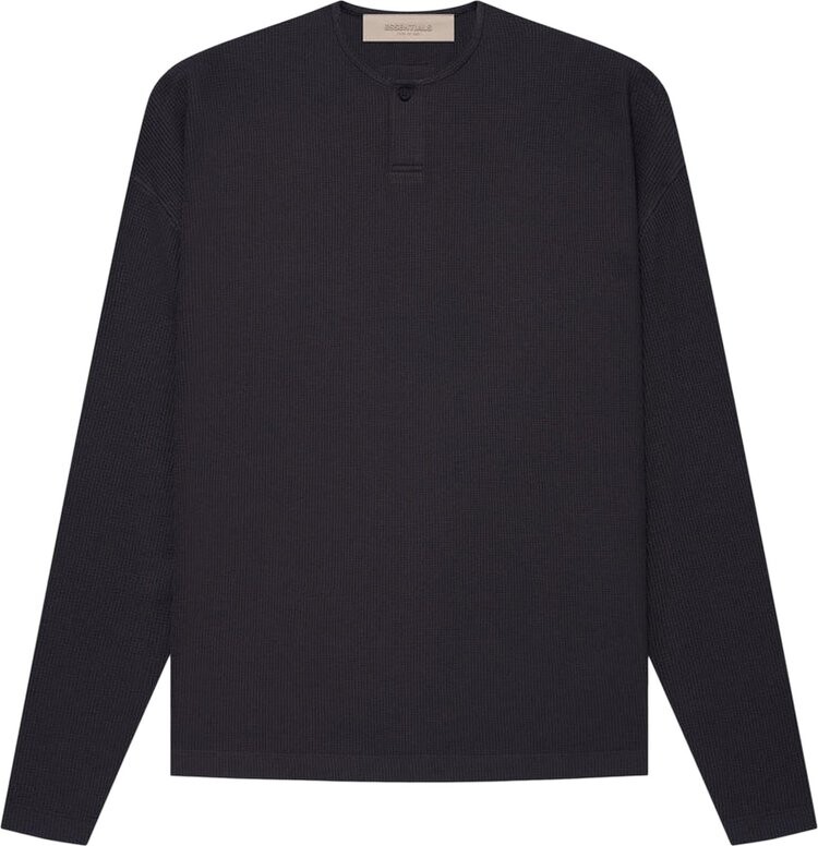 

Лонгслив Fear of God Essentials Long-Sleeve Henley Thermal 'Iron', черный