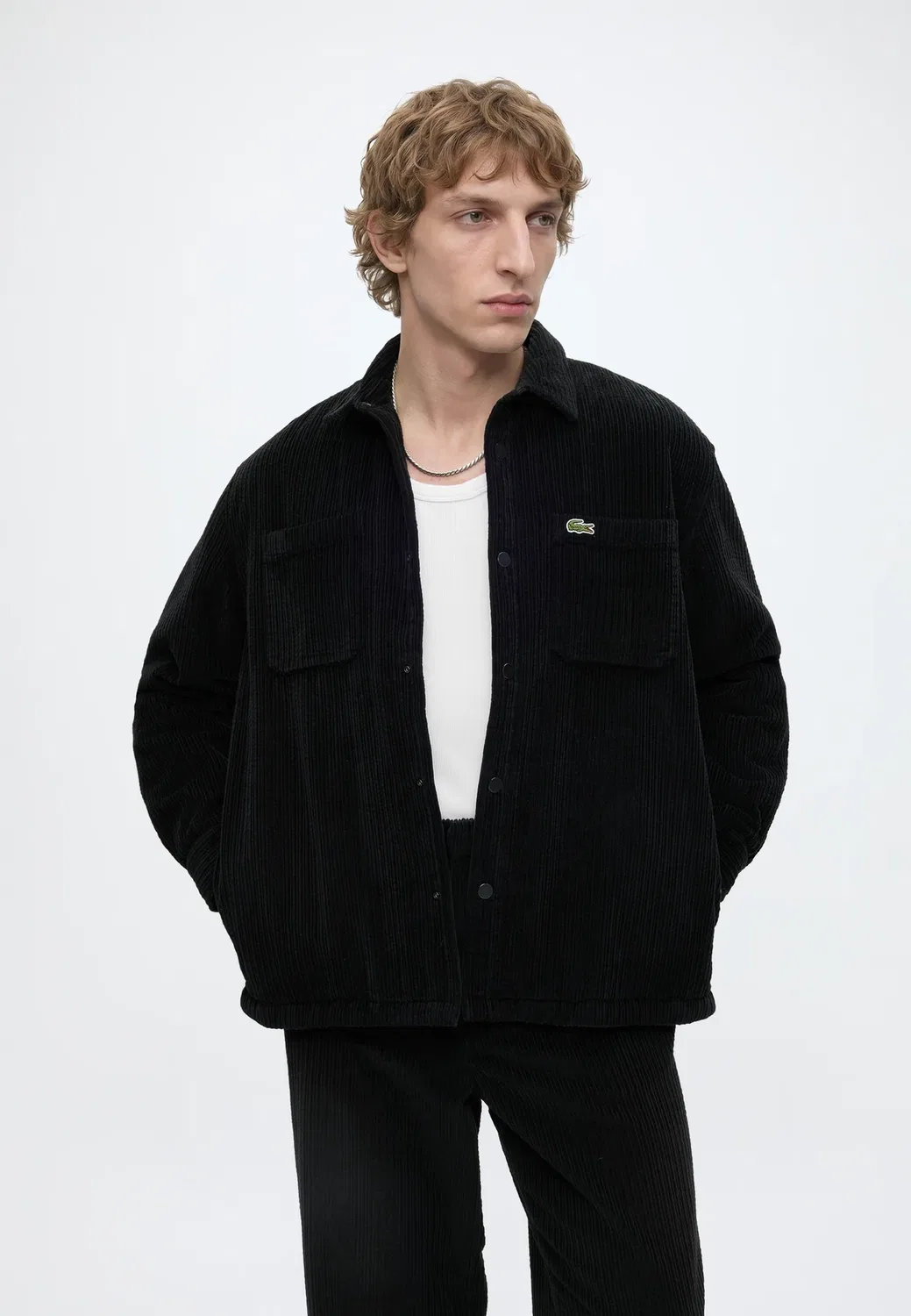 Вельветовые брюки - штаны Lacoste, Black — фото 4