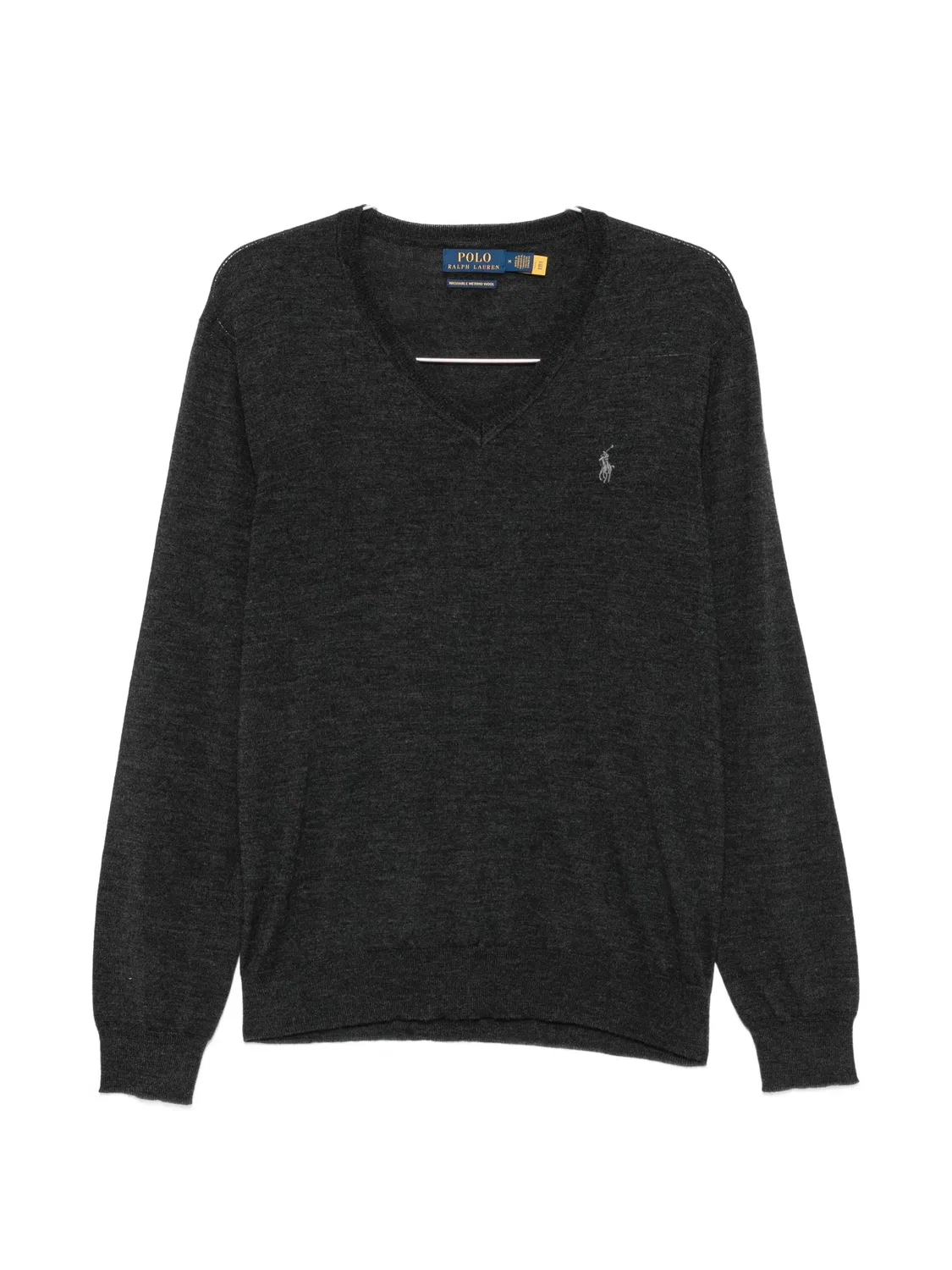 Шерстяной свитер с V-образным вырезом Polo Ralph Lauren, серый