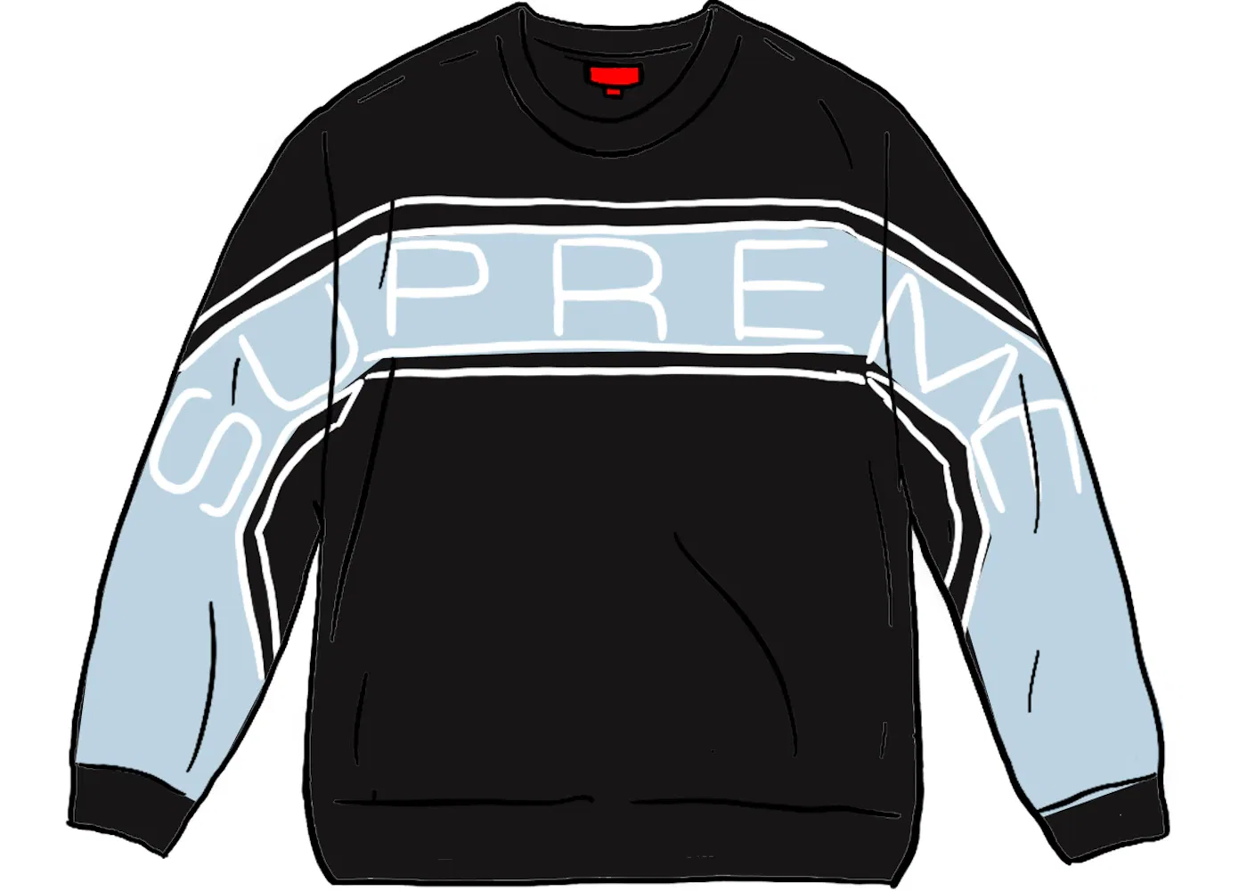 Мужской свитшот с принтом Supreme Crewneck (SS21), Black