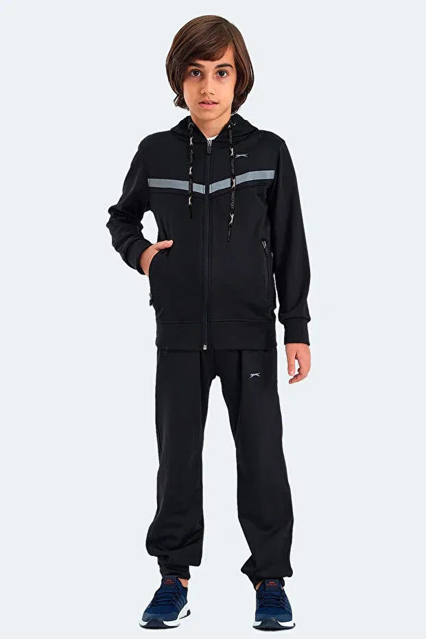 Детский спортивный костюм для мальчиков с капюшоном Slazenger, Black / Black