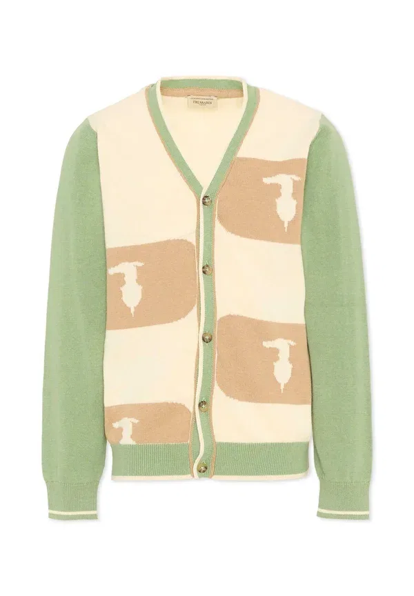 Кардиган хлопковый Cardigan Tru Trussardi Junior beige, бежевый
