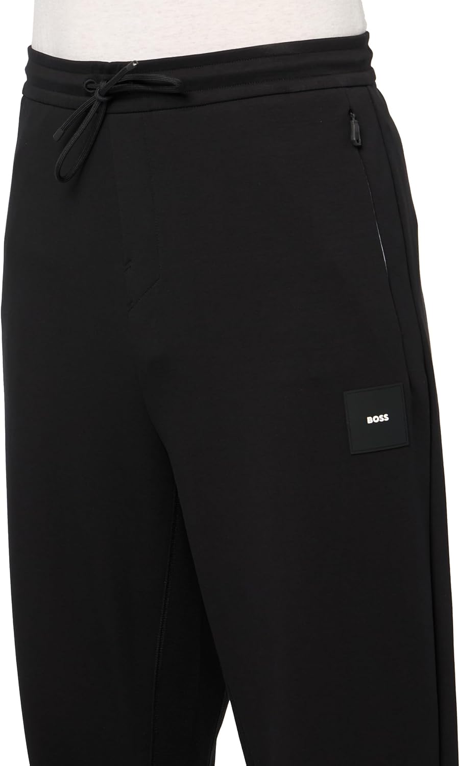 BOSS Мужские спортивные штаны из хлопковой смеси с логотипом-значком, Black Carbon — фото 3