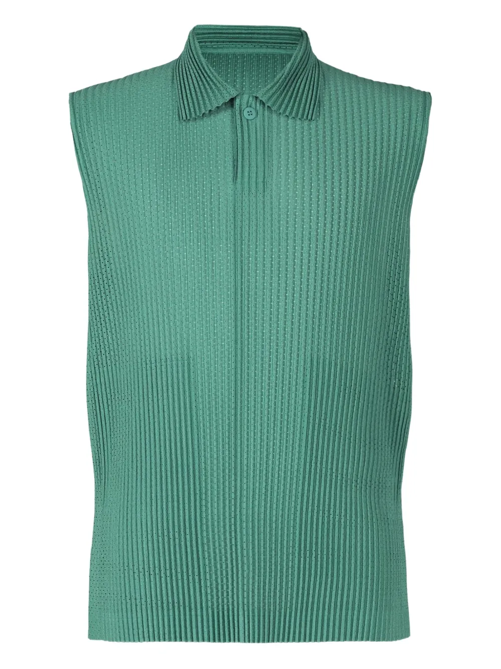 

Плиссированный топ без рукавов Homme Plissé Issey Miyake, зеленый