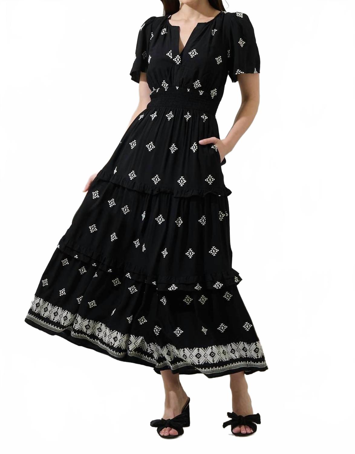 

SUGARLIPS Многоярусное платье из поплина с цветочным принтом от Palmer, черно-белое