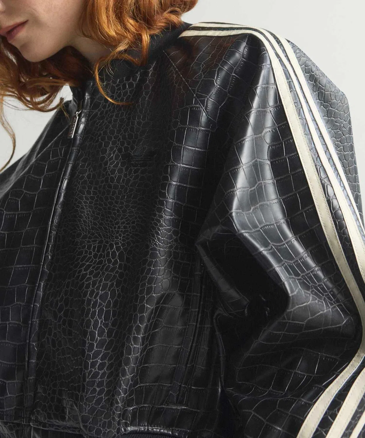 Женская куртка из искусственной кожи с длинным рукавомAdidas Originals, Black — фото 2