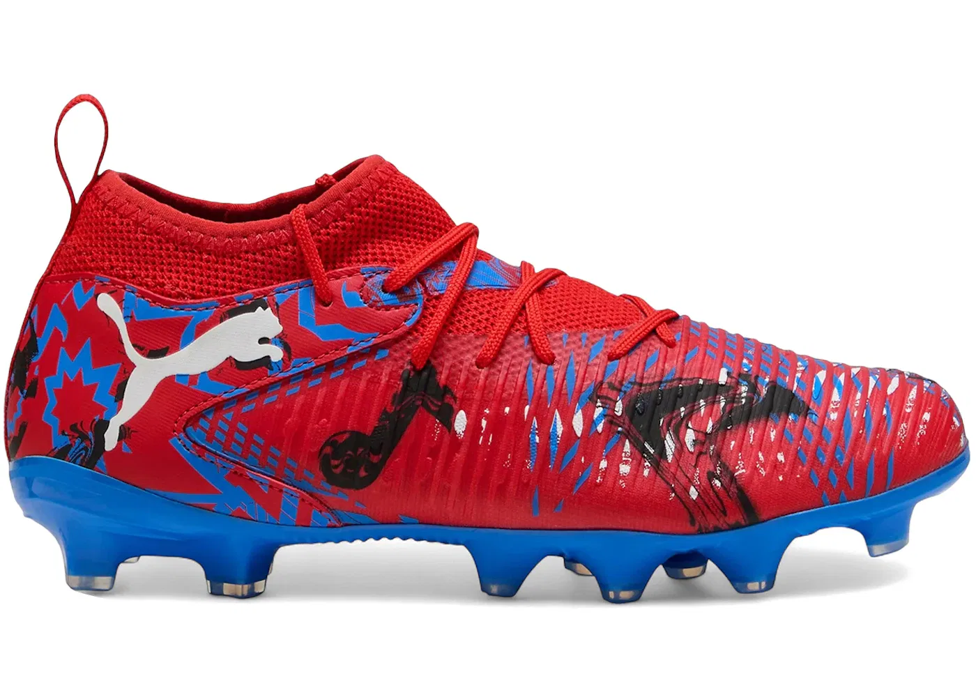 Детские бутсы с длинным рукавом Puma Future 8 Match FG/AG Puma Puma Red/Puma Black/Ultra Blue/Pink Pixel