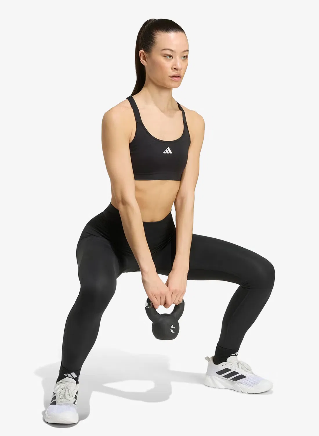 Бюстгальтер спортивный бесшовный комплект 2 шт Optime Adidas, черный — фото 4